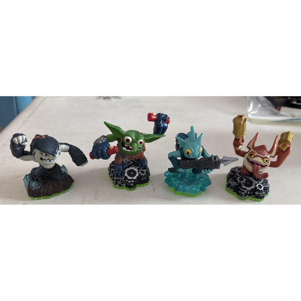 Lot of 4 Skylanders Spyro's Adventure Gill Grunt Trigger Happy Terrafin Boomer